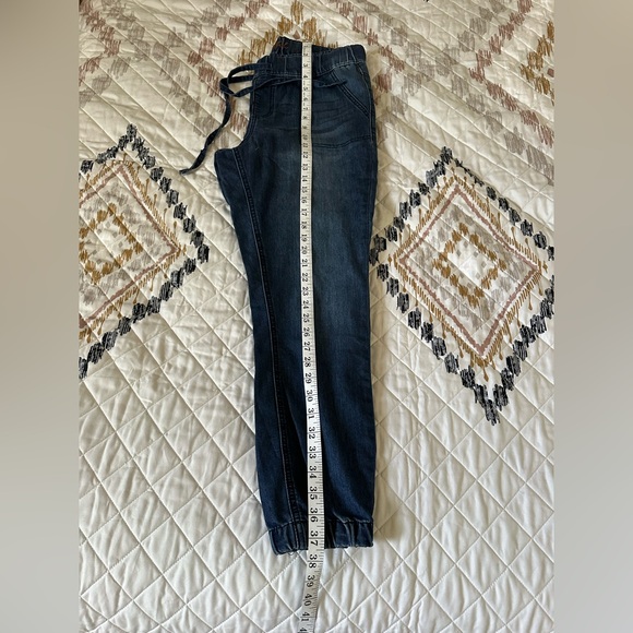 Jean Joggers for Women Denim Ripped Loose High Waisted Stretch Drawstring. Sz 10 - Picture 6 of 11